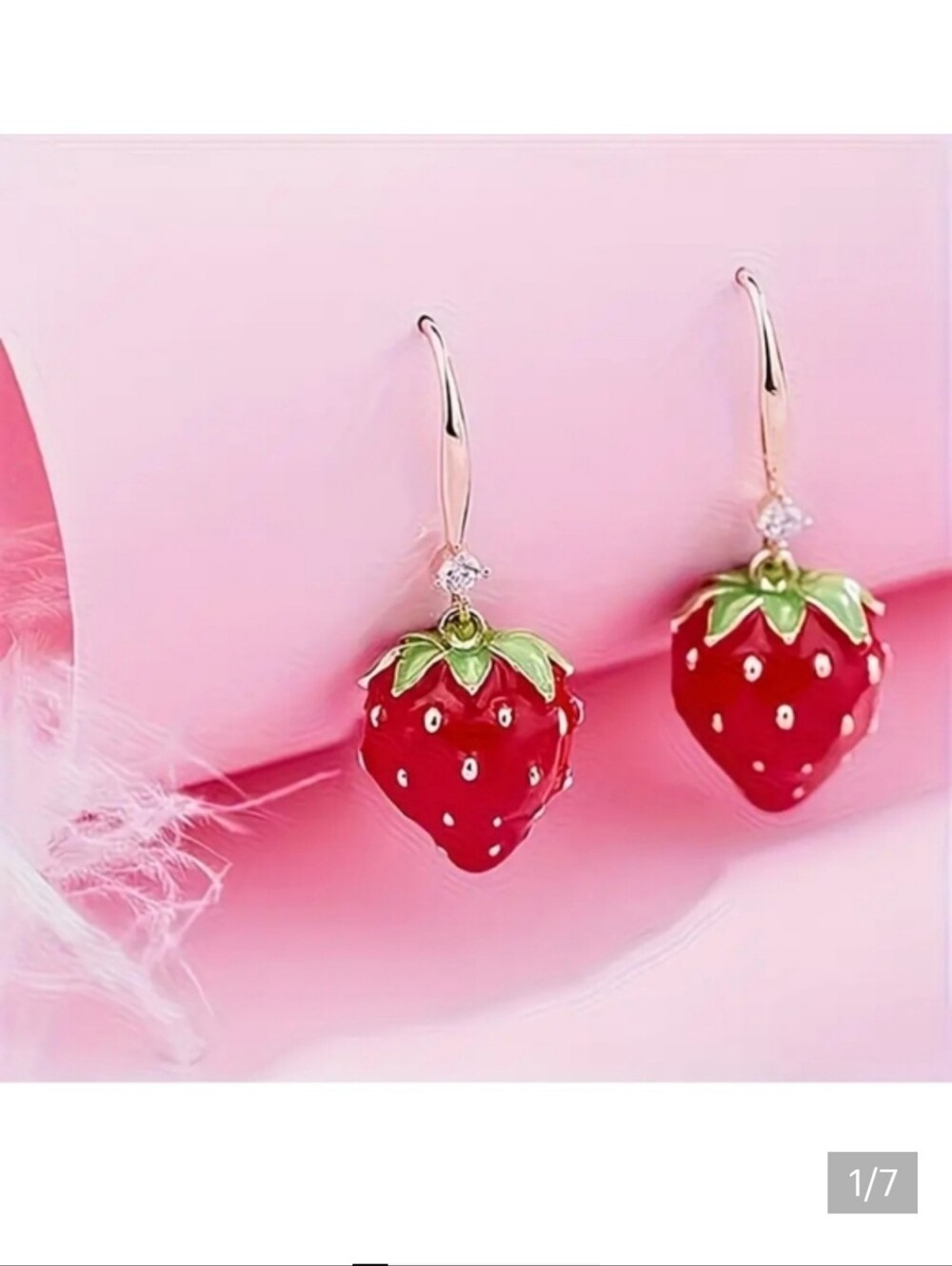 ✨3 FOR $28✨ 🆕️🍓 DELICATE STRAWBERRY EARRINGS🍓 - Picture 1 of 7